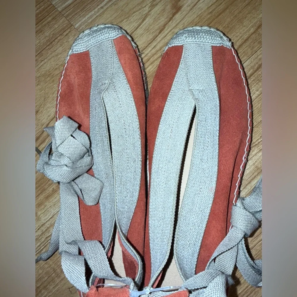 Brand New With Tags Free People Juniper Lace Up Espadrilles Size 39 Rust Orange